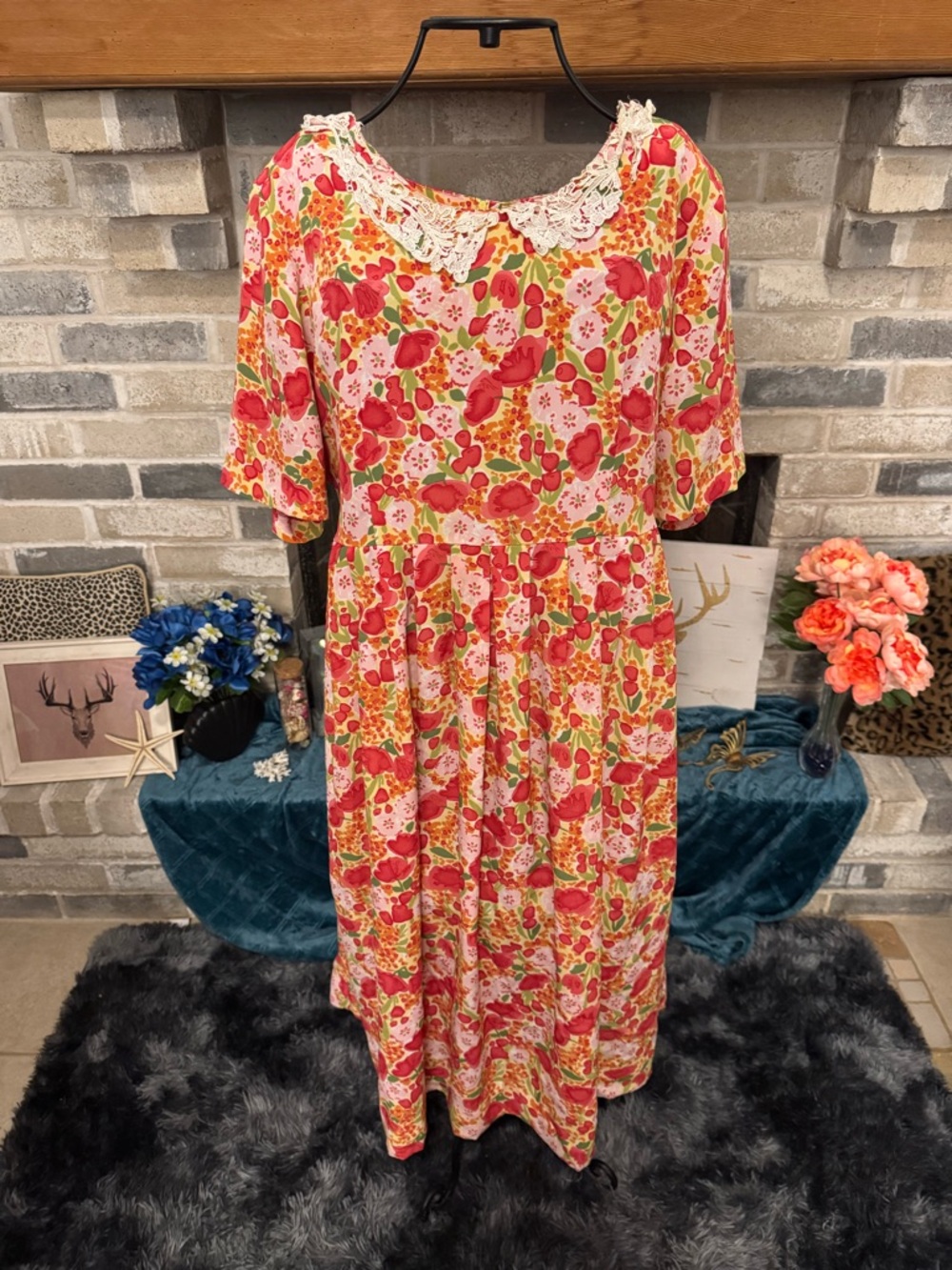 Kate & Co Vintage Floral Dress with Collar
